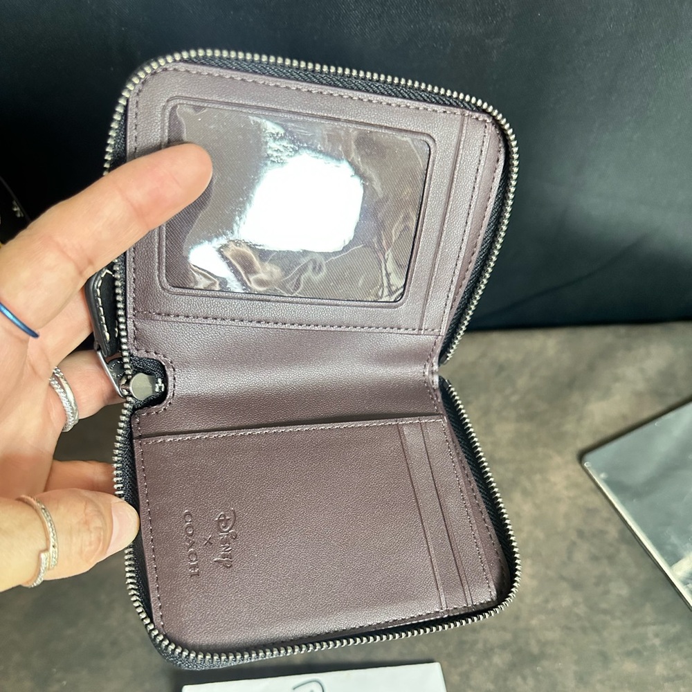 COACH Disney X Coach Rowan Satchel With Holiday Print Black and wallet 🥳 - Picture 15 of 15